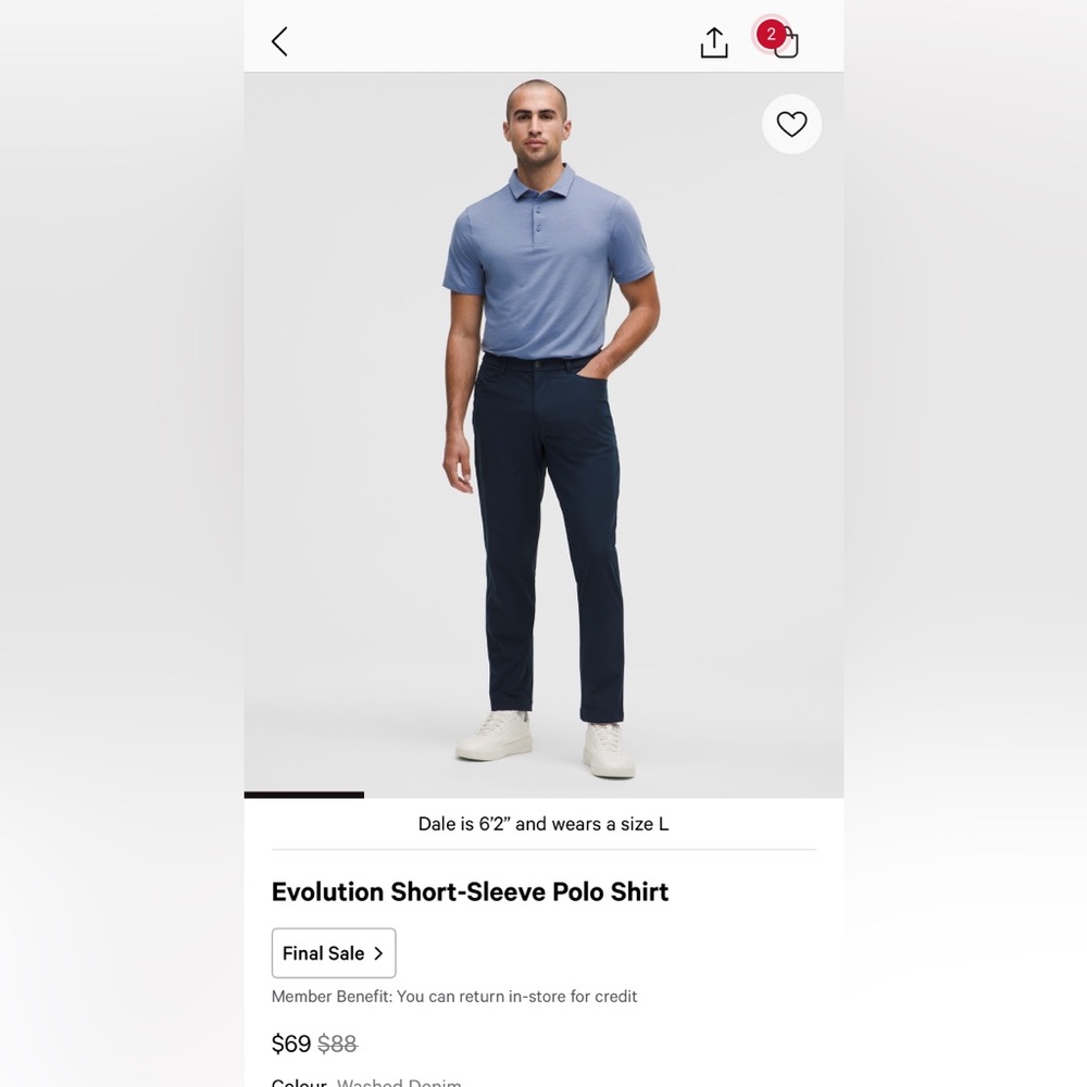 lululemon athletica Washed Denim Polo Shirt